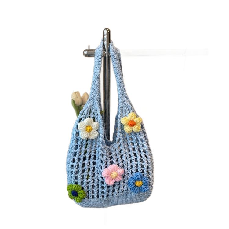 Summer Foreign Style Knitted Tote Bag Women'S Trendy Large-Capacity Versatile Woven Bag Casual Shoulder Bag