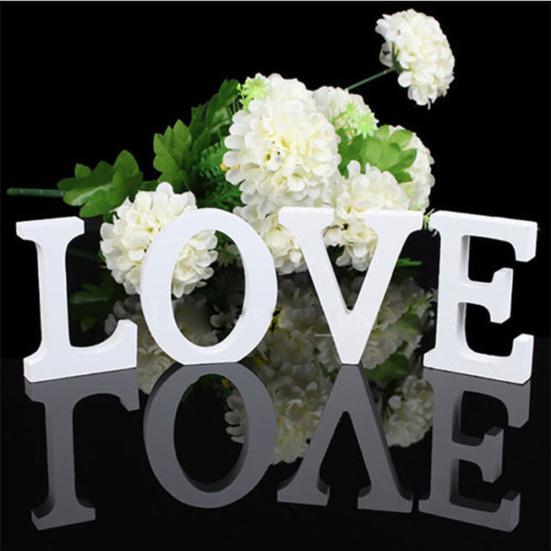 1 Pc White Wooden Letters Alphabet Wedding Birthday Party Home Decoration