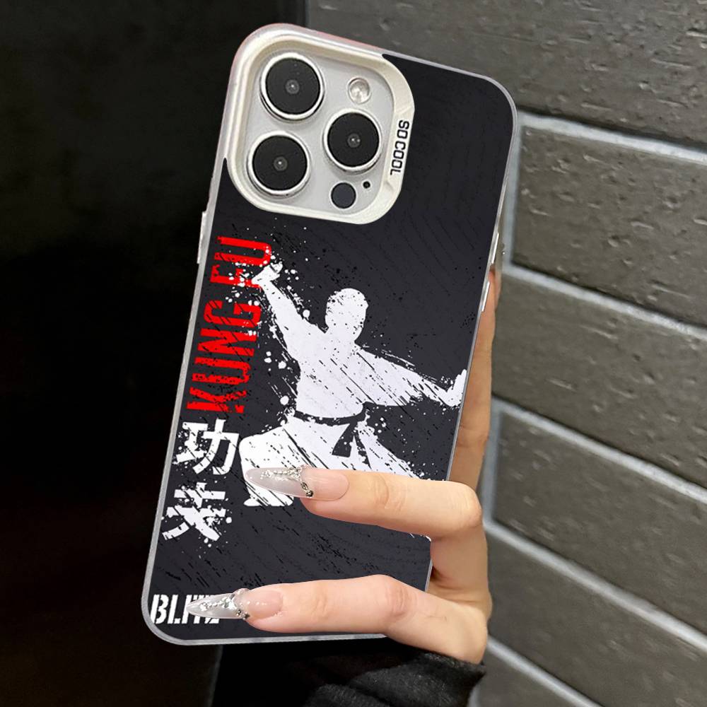 

Kung Fu Taekwondo Karate Colorful Silver Cover Phone Case For IPhone 17 16 Pro Max 15 Pro 14 Plus 11 12 13 X XS Max XR iPhone 13