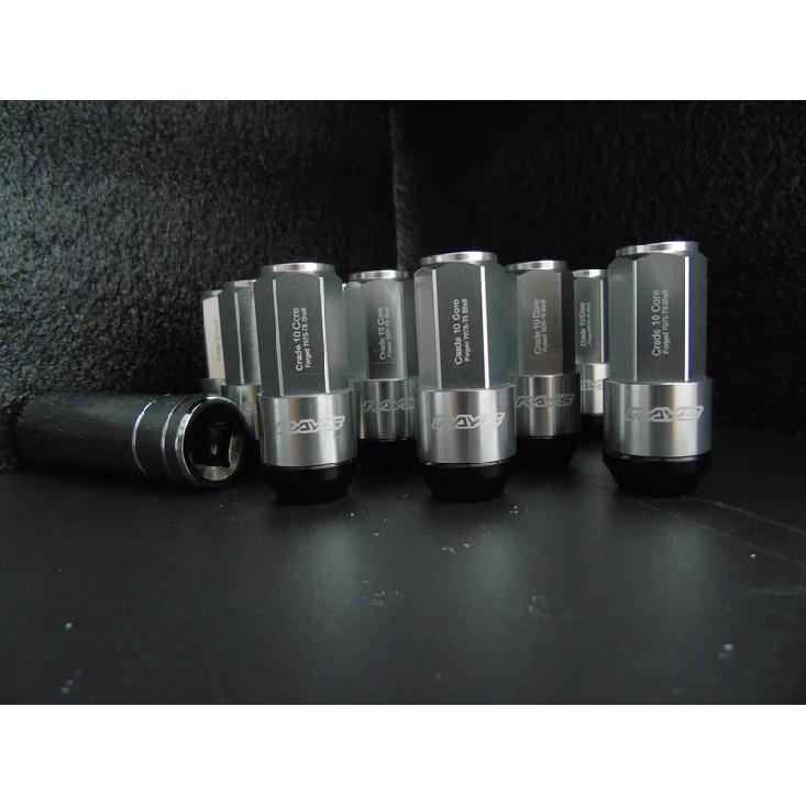 19HEX Rays Two-In-One Side Lock Nut Wheel Nut Lug Nut Length 58mm M12x1.5 M12x1.25 M14x1.5 With Aluminum+Steel 20pcs