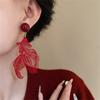 No Piercing Fish Hollow Ear Clips Round Acrylic Material Ear Accessory Secure Hold Comfortable for Long Term Wear