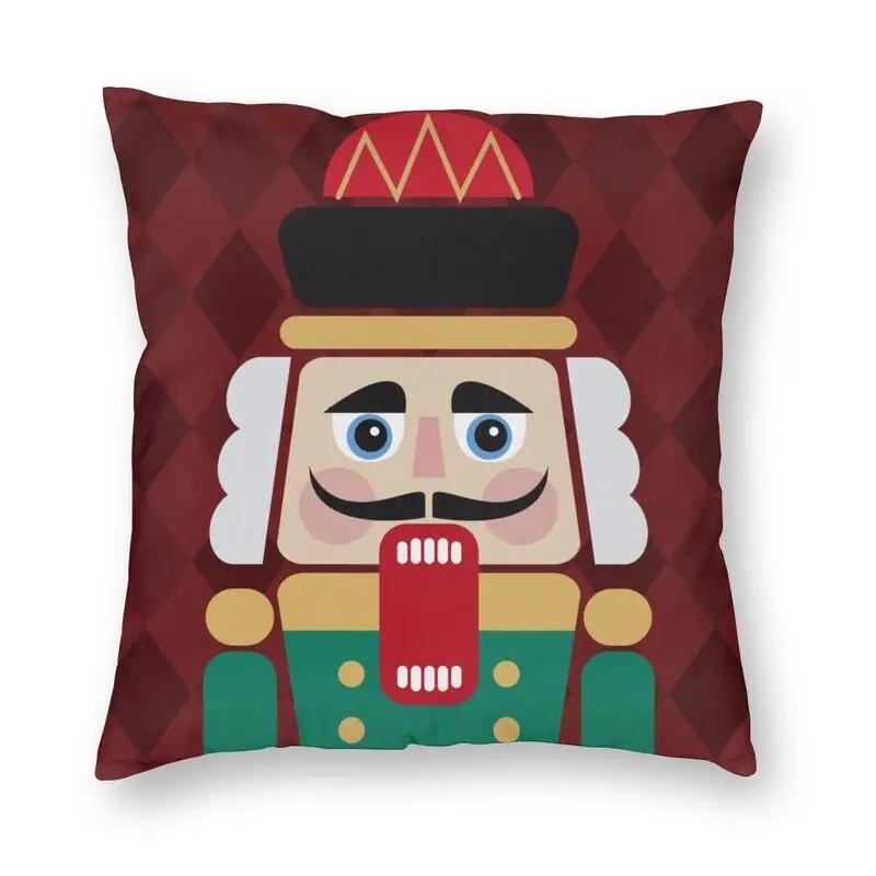 Nutcracker Doll Print Sofa Cushion Cover Pillowcase Home Decoration Party Car Bedding