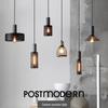 Retro Industrial Cement Pendant Light with Raw Wood for Café or Bar