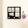 Wall-mounted Perpetual Calendar Ornaments Adjustable DIY Calendar with Hooks  Bedroom