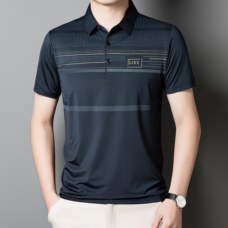 

Мужская футболка с коротким рукавом и лацканами, повседневная рубашка поло с коротким рукавом 4XL