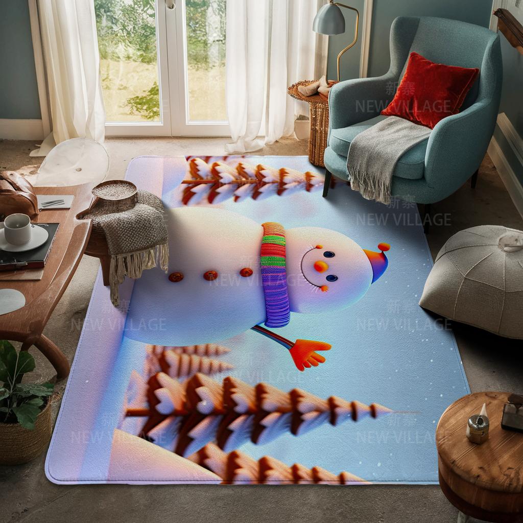 House Entrance Carpet Home Door Mat Living Room Bath Foot Bathroom Non-slip Water Absorption Rugs Bath Merry Christmas Winter