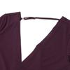 Spring Sexy Deep V-neck Solid Color Long Sleeved Hip Hugging Dress for Women