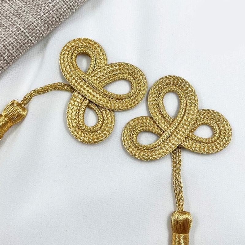 Flecos Largos Dorados Adorno Decorativo de Tréboles Hechos a Mano Accesorios de Moda para Decoración de Cortinas de Hogar