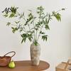 Flexible Artificial Stems for Bending Bamboo Tree Branches, Long Faux Greenery, Plants, Leaves Maintenance Free Green Plants Stems, Zen Style Branches