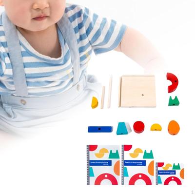 Wooden Building Toy ,Montessori Toys, Sensory with 3D Stereo Projection Space 3 Pass Level for Girls