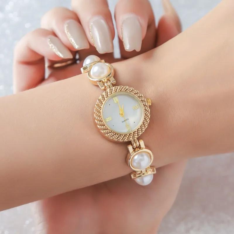 Women Bracelet Watches Luxury Brand Dress Quartz Small Dial Gold Ladies Wrist Watches Rhinestone Gold Watches for Women Dropship