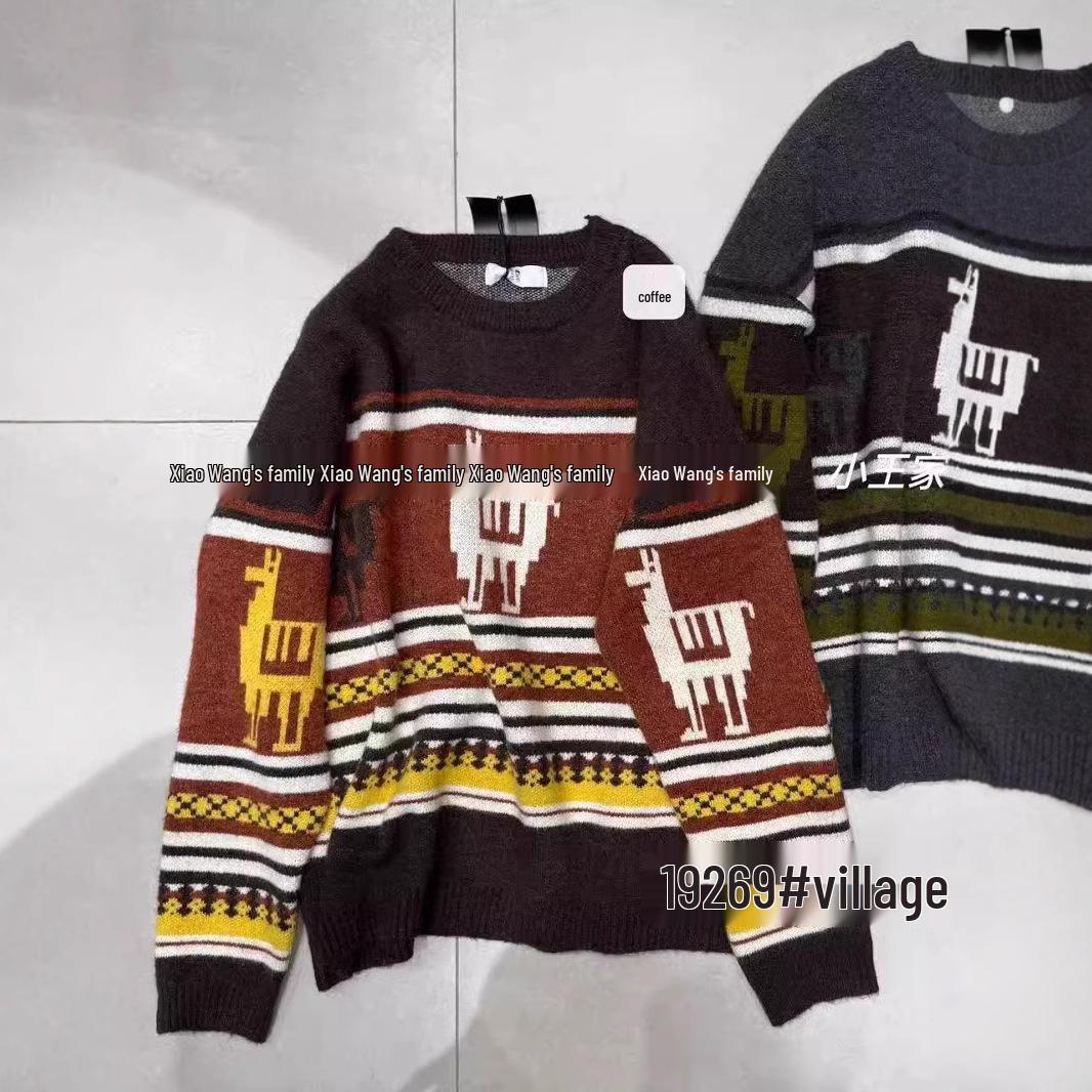 

Xiao Wang s Winter Korean Style Plus Size Casual Colorful Christmas Crew Neck Knit Sweater One Size