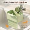 New Sink Drain Strainer Bask Sink Washing Basin Anti Leak Filter Basin Suction Cup Rack One Click Press Type Grid Drain Storage