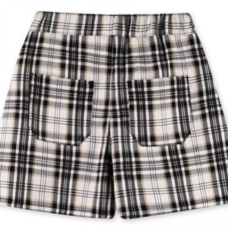 Lilypuri Check Wrap Skirt Pants Black 