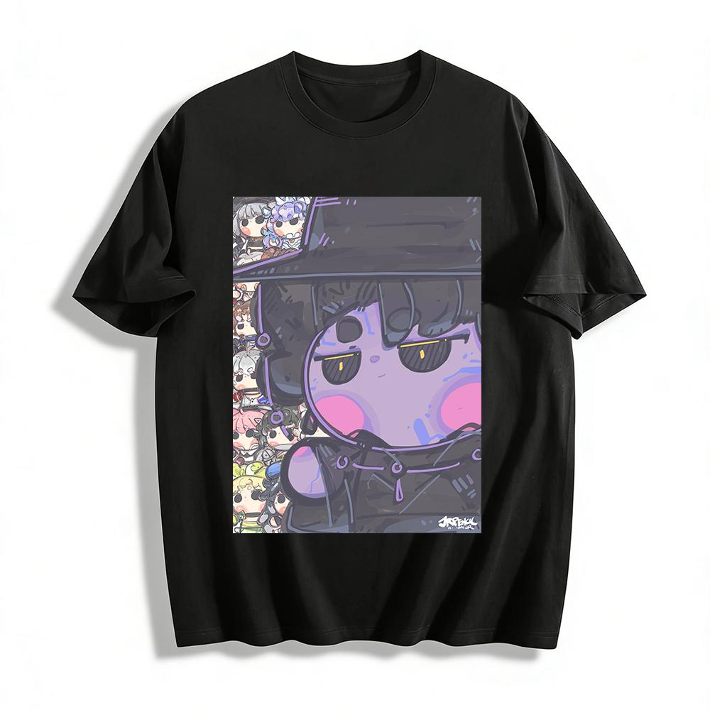 

Cute Chibi Style Anime Character Print T-shirt Niche Cool Game Peripheral Unisex Casual Loose Top Pure cotton T-shirt XXS