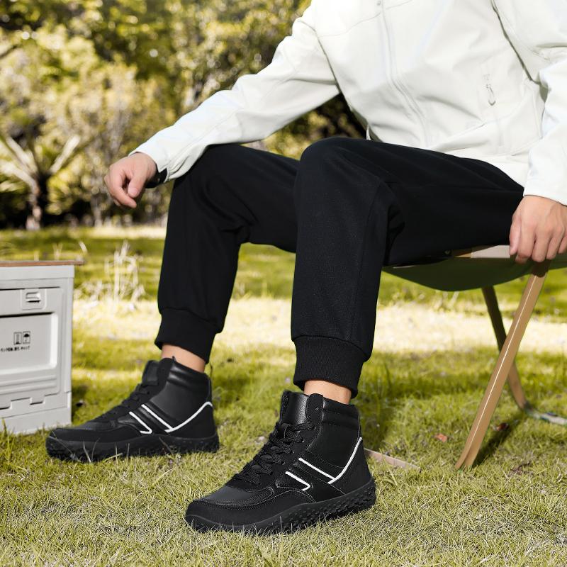 Fashion High-top Sports Shoes Men's Lace-up Running Shoes Elastic Casual Sneakers Women's Anti-slip Hiking Walking Shoes