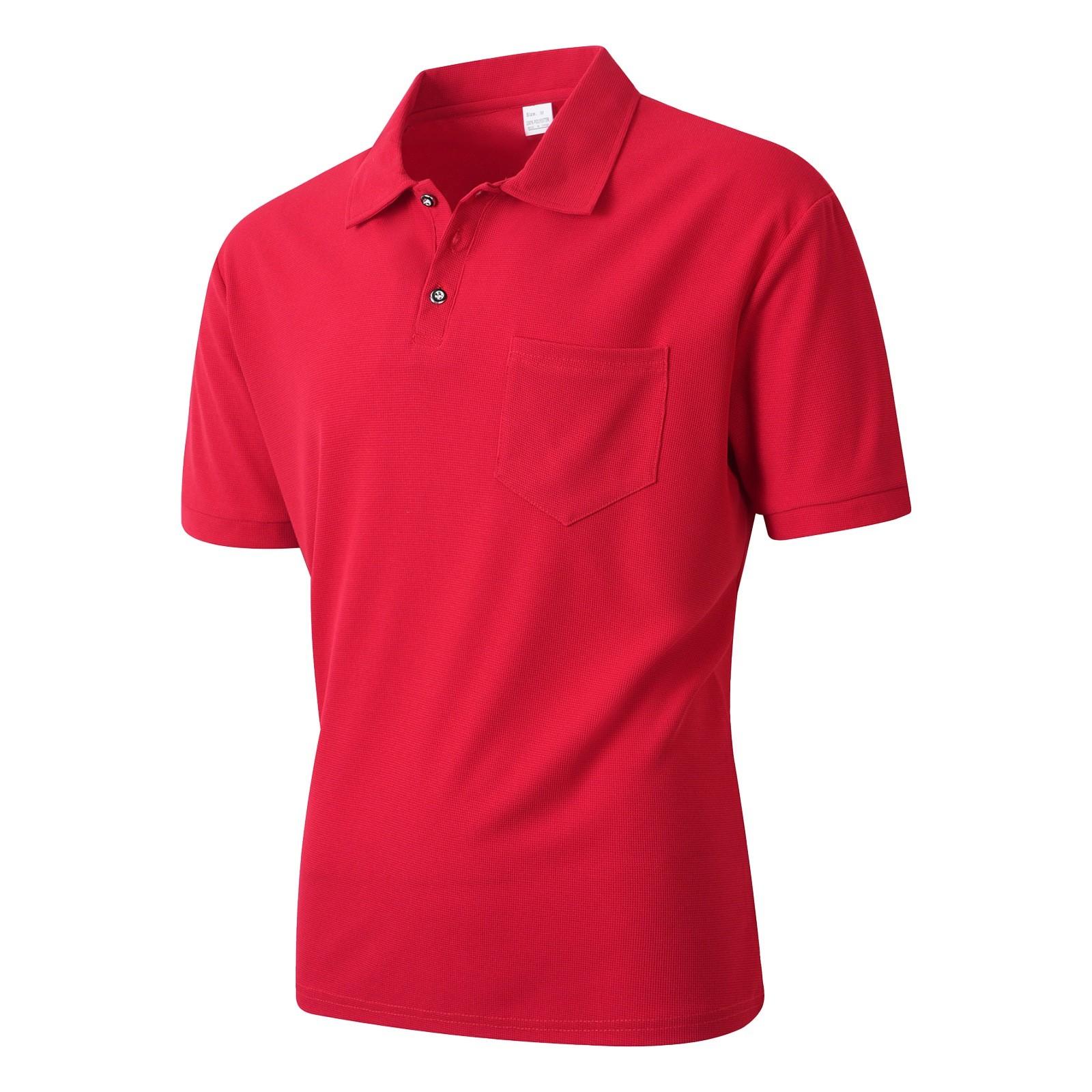 

Мужская летняя однотонная рубашка с коротким рукавом и карманами на кнопках, мужская повседневная модная рубашка XL красный