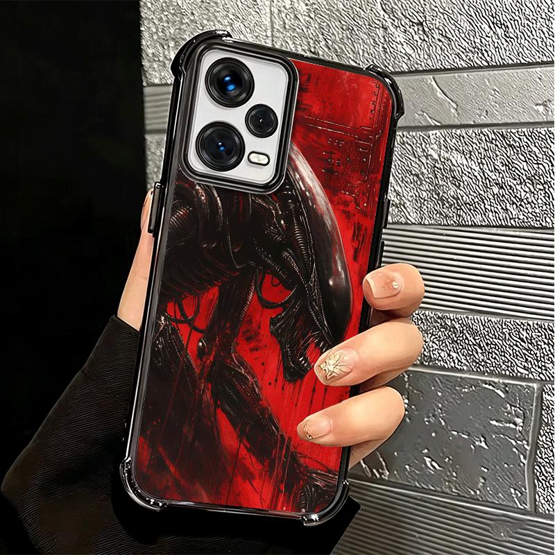 Cool A-Alien X-Xenomorph Plating Phone Case For Xiaomi Redmi Note 14 15 Pro Plus 13 12 11 11S 11T 10 9S 9 5G Anti-Fall Airabag C