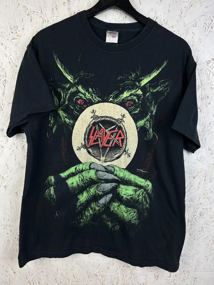 Винтажная футболка Slayer 2011 Root Of All Evil Метал-группа Репринт AN49759 Унисекс Футболка XXXXL