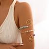 Punk Unregelmäßige Steine Spiral Oberarmmanschette Armreifen für Damen Vintage Verstellbar Offene Armbänder Partner Schmuck Steampunk Neu