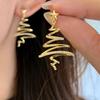 Exquisite Gold-Plated Zircon Christmas Tree Stud Earrings for Women - High-End and Versatile Design