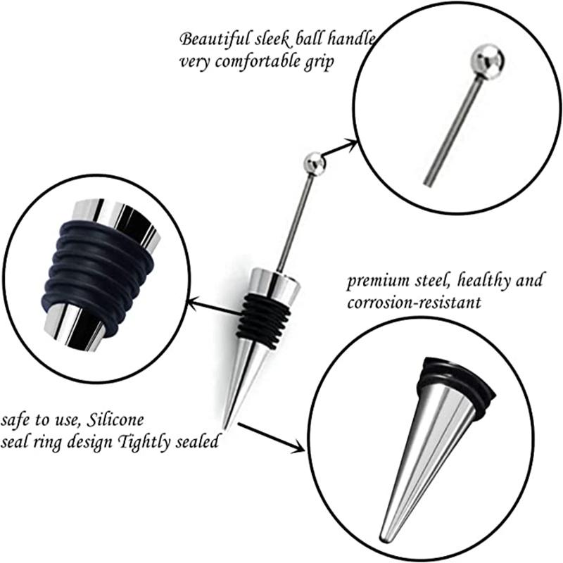 DIY Bead Decorated Wine Bottle Stopper, Blank Making Kits, Bar Accessories, Beadable Bottle Stoppers for Wine Present Wedding