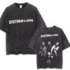 System of A Down Toxicity Album Graphic Washed Tshirt Unisex Women Rock Oversized T Shirts Unisex Vintage Alternative Metal Tshirts