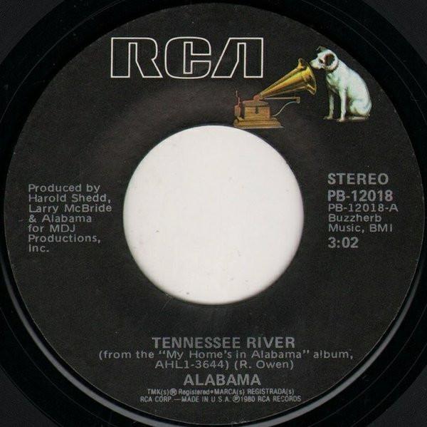 

7inch Record ALABAMA - Tennessee River PB12018 RCA 1980 US Folk Used