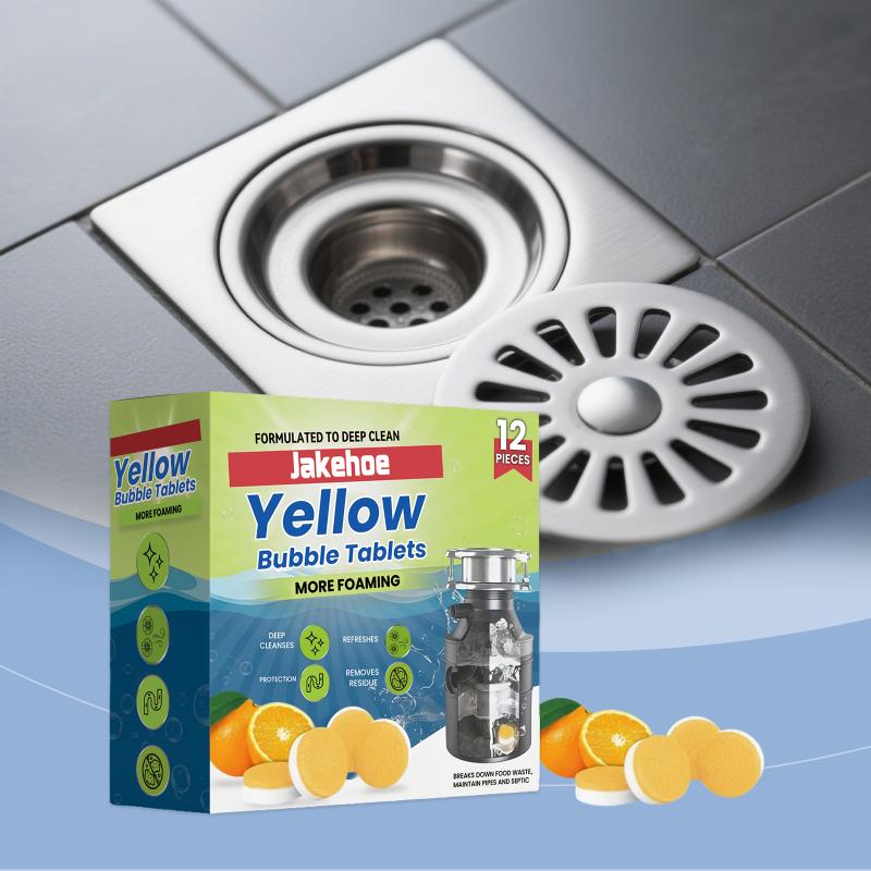 12Pcs Sink Cleaning Tablets Extra-Strength Garbage Disposal Cleaner Fresh Scent Removing Residue Kitchen Accessories