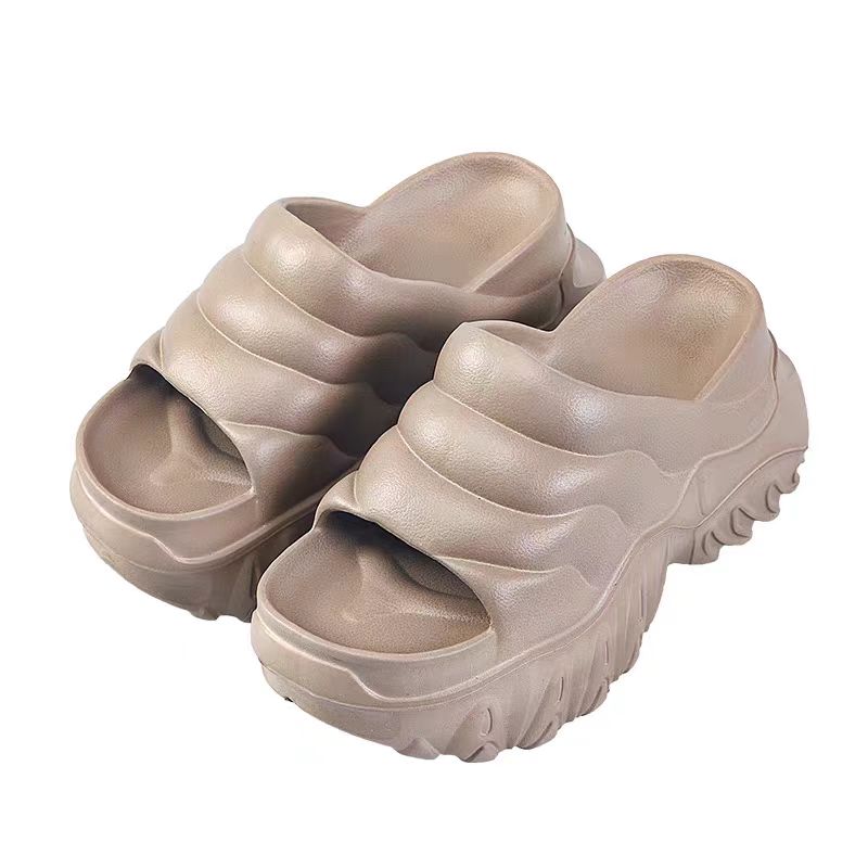 Women s Thick-Soled Slippers Summer Fashion Sandals Heightening Platform Slippers Outer Wear Sandals 36-37 хаки