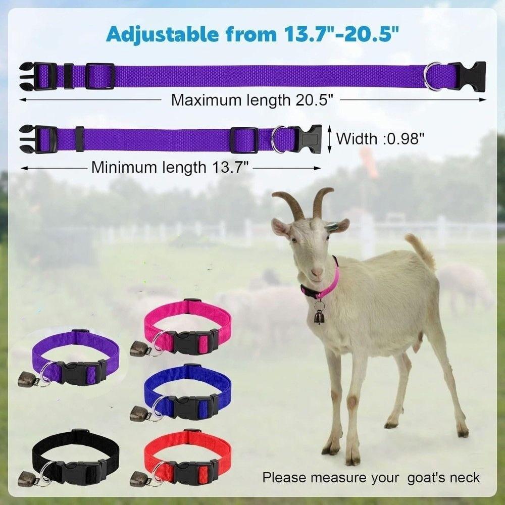 Langlebiger Verstellbarer Anti-Verlust Haustierhalsband Schnellverschluss mit Glocke Ziegenhalsband Atmungsaktives Pferdehalsband Bauernhof Stall