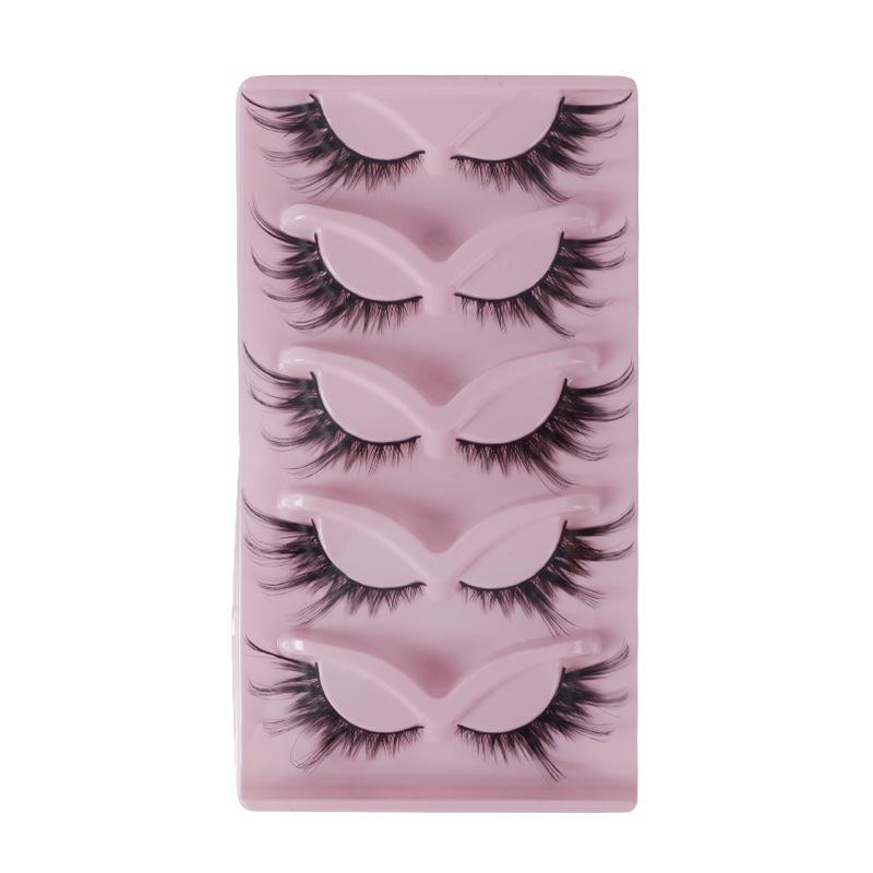 Faux Cils Européens & Américains Style Yeux de Renard Inclinés - Pack de 7 Paires, Coin Externe Allongé, Bande Complète