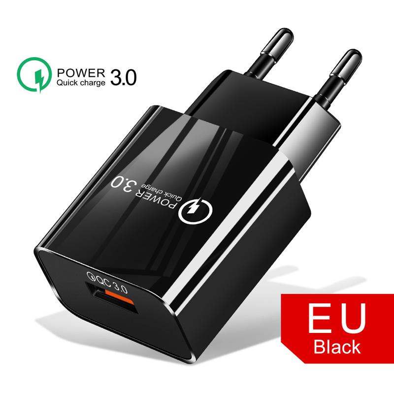 

Быстрое зарядное устройство USB + кабель Micro USB для P Smart Y5 Y6 Y7 Prime Y9 Honor 8A 8S 9A 9S Quick Charge3.0 EU Wall Plug Only Black Charger