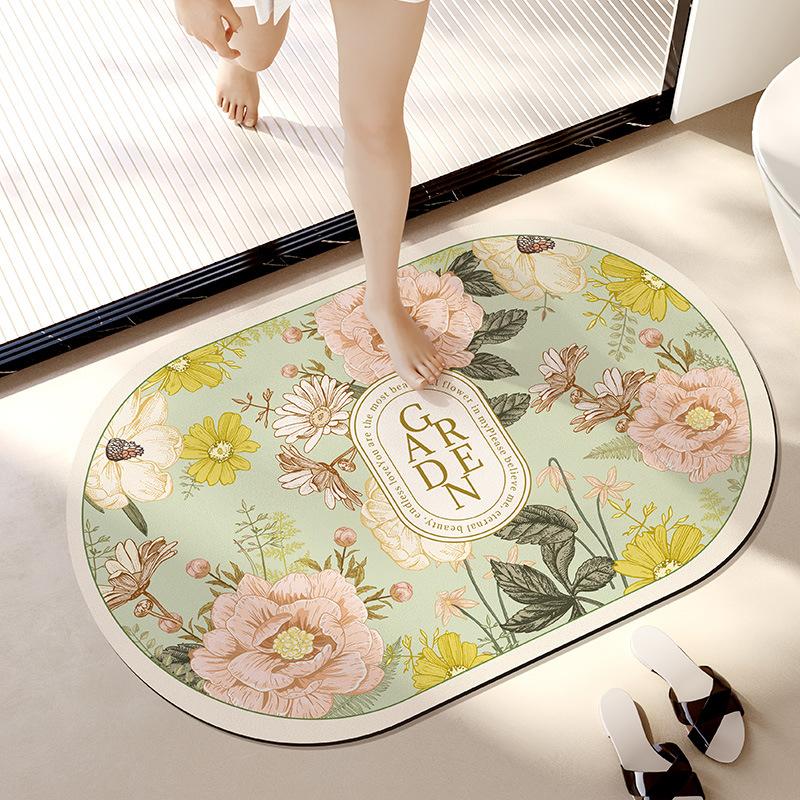 Bathroom Floor Mat, Diatom Mud, Quick-Drying Soft Mat, Toilet, Toilet Non-Slip Mat, Household Door Mat, Foot Mat