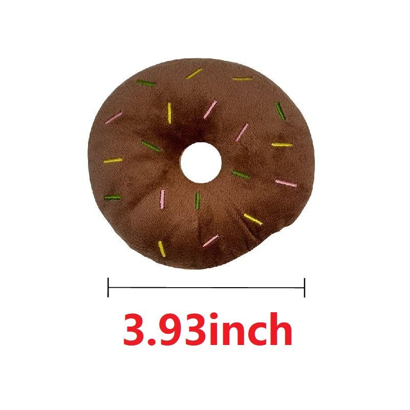 

Puppy Chewing Toys Soft Dog Donuts Plush Pet Squeaker Sound Toys for Small Medium Dog Pet Interactive Toys Dog Supplies коричневий