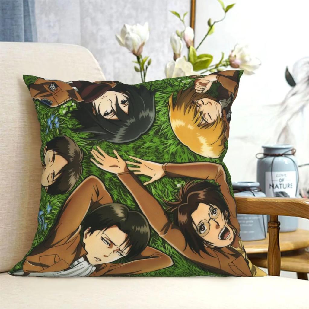 Attack On Titan Pillow Case Home Decoration Polyester Cushion Cover for Sofa Bedroom Throw Pillow Cover Housse De Coussin