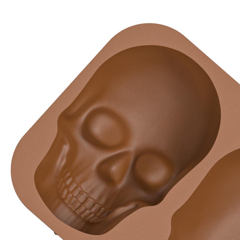 Halloween 3d Skull Cake Molds Silicone Diy Cookie Cutter Mold Ice Mold Large Skull Cake Pan Halloween Decor Birthday Party