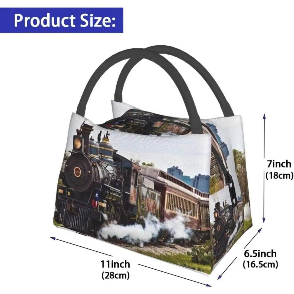 Portable Insulated Lunch Bag Train Waterproof Tote Bento Bag for Office School Hiking Beach Picnic Fishing