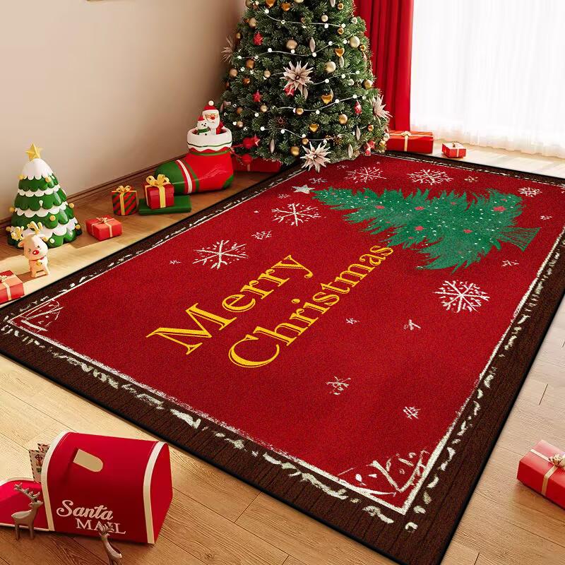 Christmas Collection Red Children's Room Decoration Carpet Non-slip Big Size Carpet Living Room Soft Easy Clean Sofa Table Mat