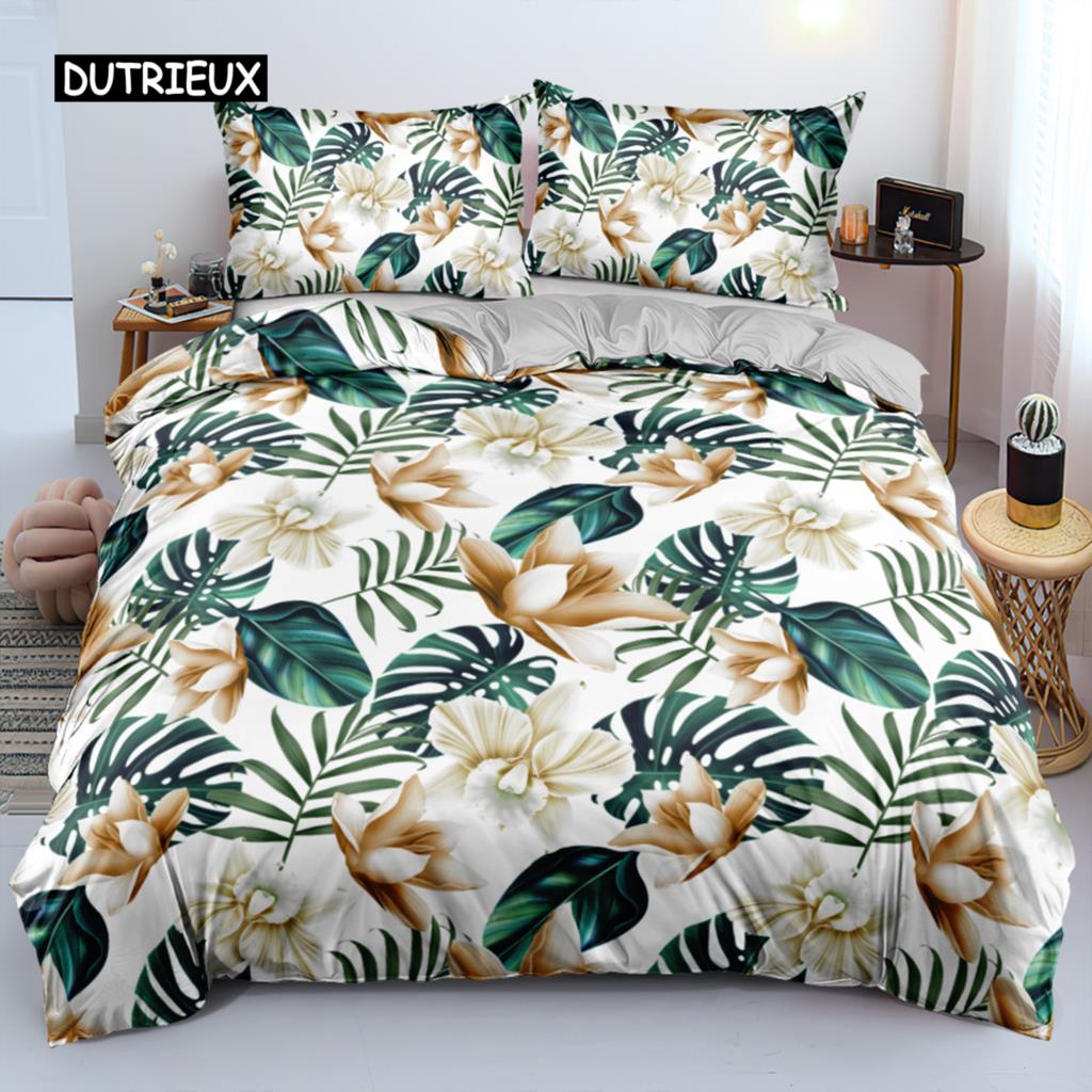 3D design Květiny Soupravy povlaků na přikrývky Ložní prádlo Souprava na přikrývku/přikrývku Povlaky na polštáře 220x240 Velikost Černá Bytový textil