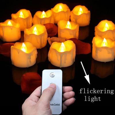 3/6/12 Piezas Velas de Té Decorativas LED Navideñas Con Control Remoto, Electrónicas Sin Llama Alimentadas por Batería Lágrima de Cumpleaños