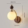 Innen Globus Glas Wandleuchte Schirm Retro Holz Wandleuchte Modern Minimalistisch Nachttisch Wandlampe Mid Century Nordische Wandmontierte Laterne für Wohnzimmer