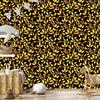 Flowers and Leaves Wallpaper Black and Ochre for Living Room and Bedroom 50x1000