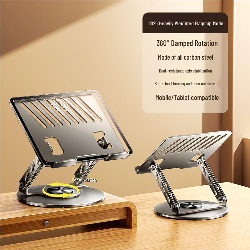 Carbon Steel 360° Rotating Foldable Laptop & iPad Stand