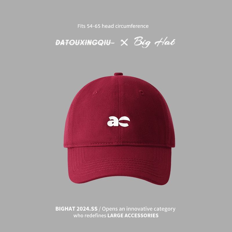 

Big Head Circumference Baseball Hat for Men and Women 2025 Spring/Summer New Arrival Fashion All-Match Wide Brim Face Slimming Sun-Poof Peaked Cap Red High quality regular code [54-59cm]]