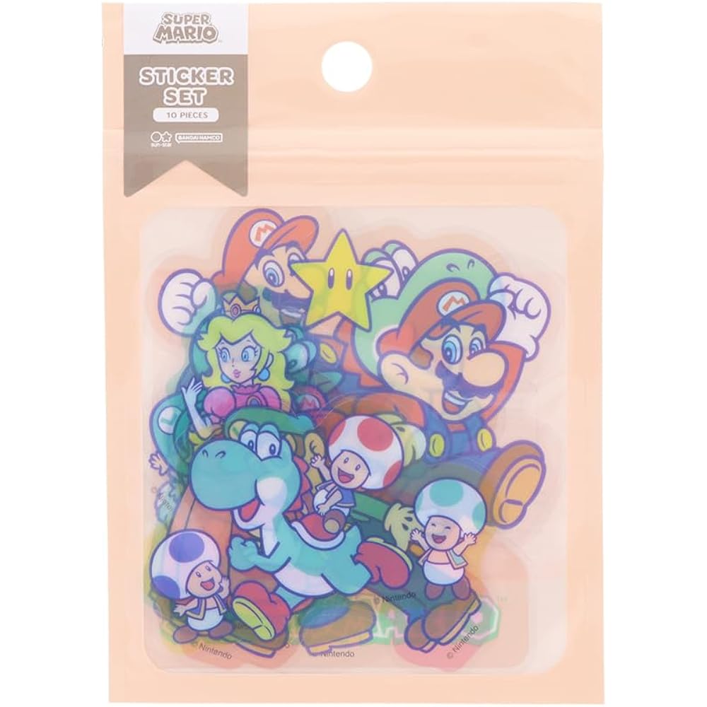 Sun-Star Stationery (Sun-Star Stationery) Super Mario Stickers Assorted Allies S8557799