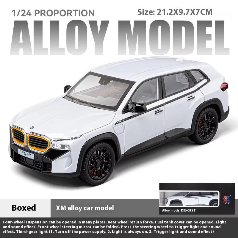 Simulation 1:24 THE-XM Alloy Car Model, Door-opening Car Model Ornaments, With Sound and Lights for Boys Toy Car Birthday Gift