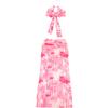 Fashion Printed 2 Piece Set Women Summer Pearls Necklace Halter Crop Tops Skinny Long Skirts Vacation Beach Style Suit