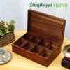 Wooden Tea Box 4/8 Grids Multifunctional Tea Storage Box with Lid Tea Bag Holder for Home Cabinet Kitchen Decor Organization
