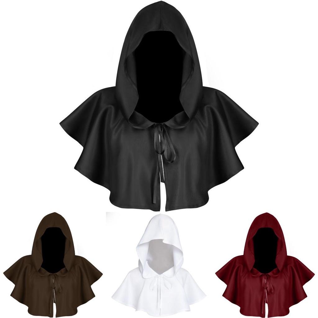 Mantello Medievale con Cappuccio per Costume di Halloween